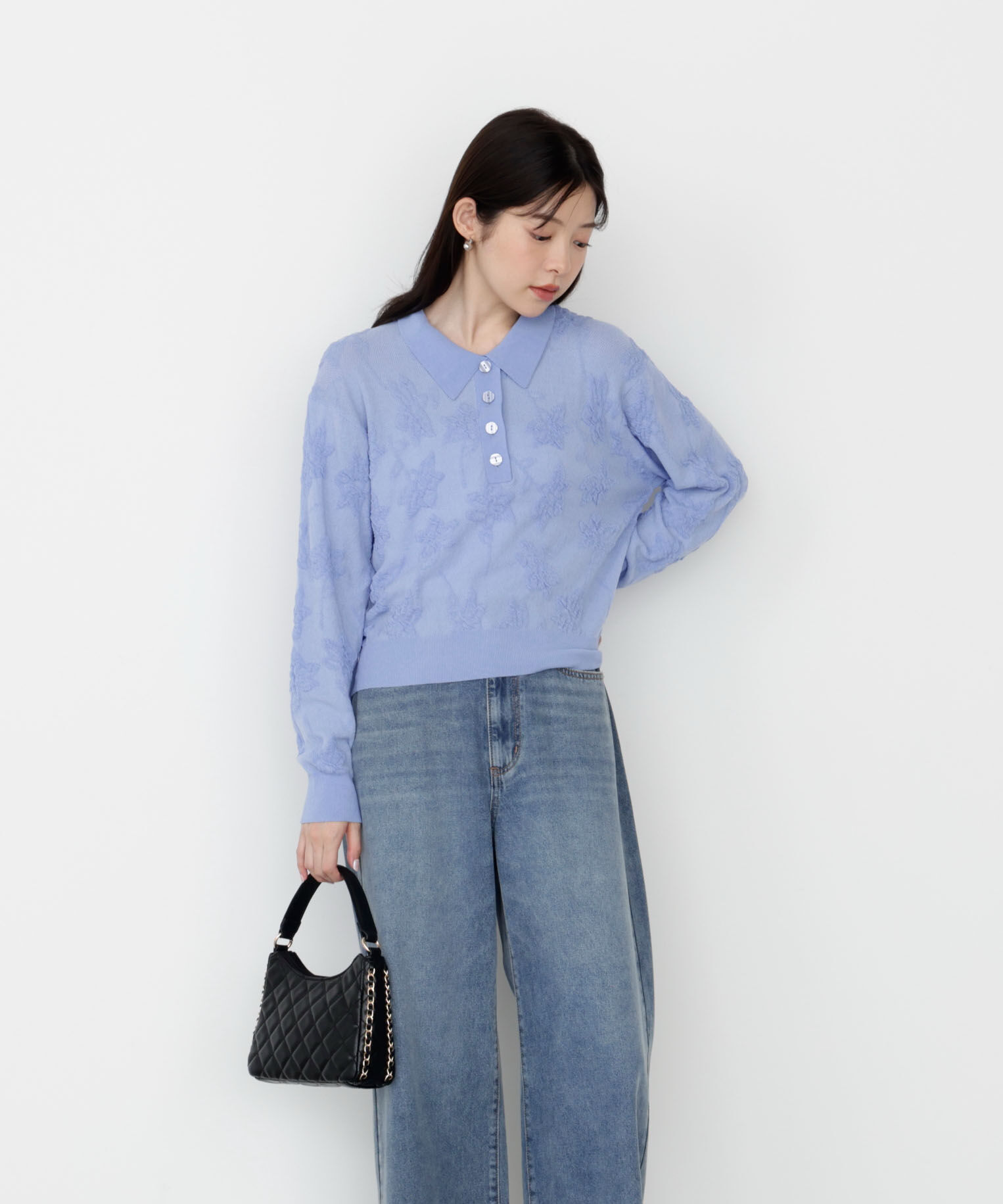 PROPORTION BODY DRESSING「ジャガードレースポロ 25AW」|ニット・セーター|