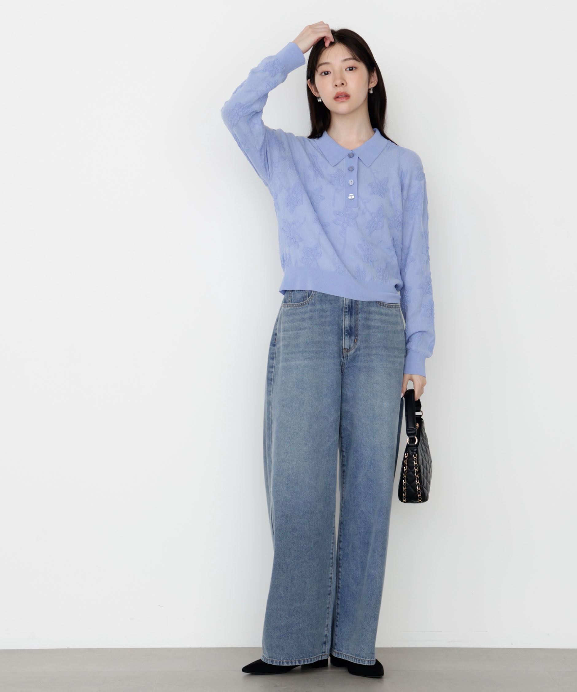 PROPORTION BODY DRESSING「ジャガードレースポロ 25AW」|ニット・セーター|