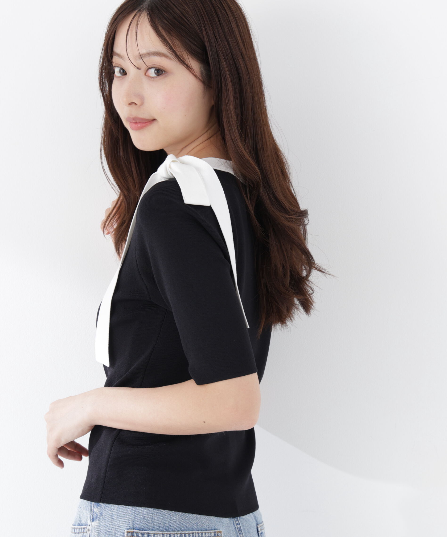 PROPORTION BODY DRESSING「＜UV＞サイドリボンニット　26SS」|ニット・セーター|