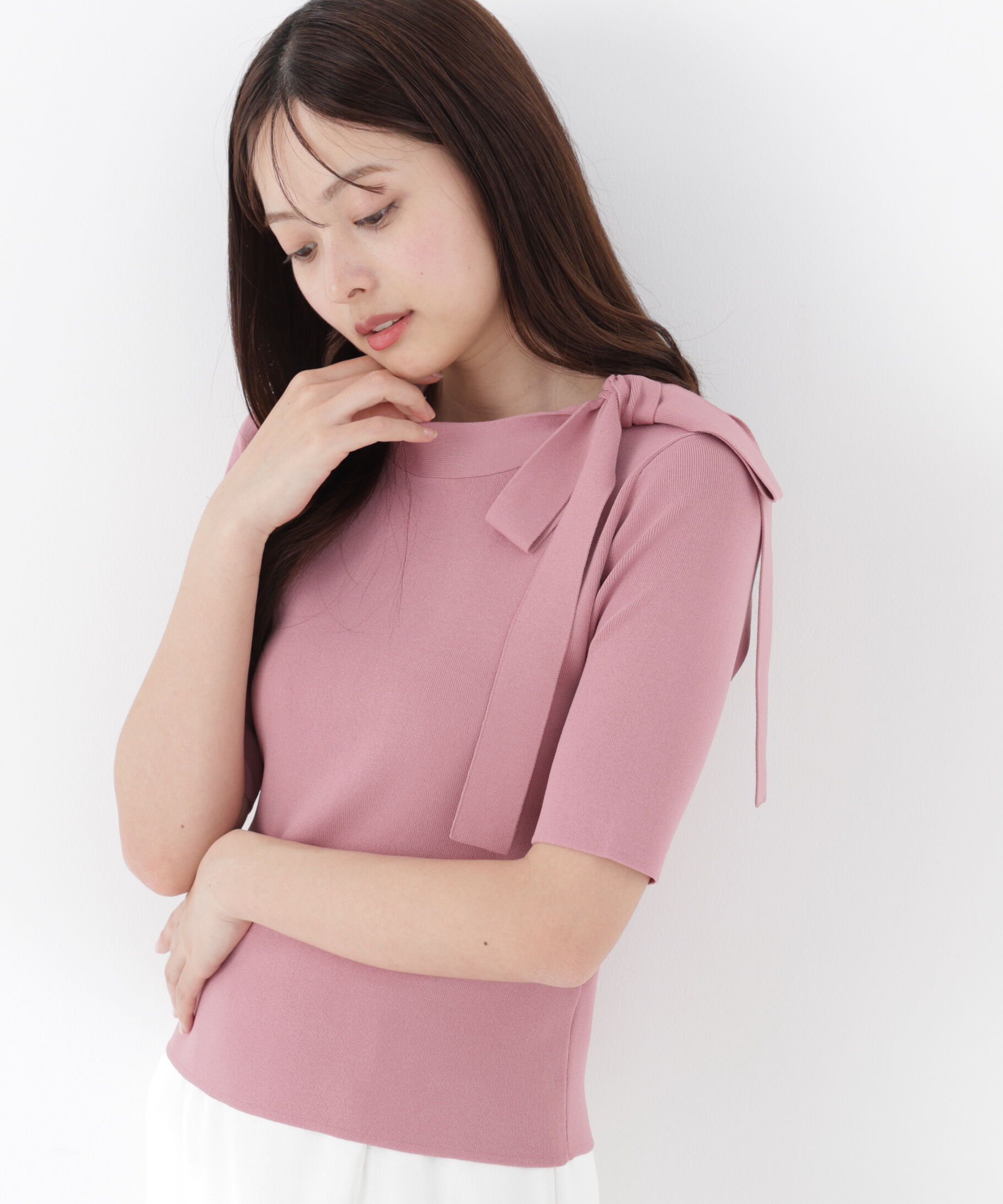 PROPORTION BODY DRESSING「＜UV＞サイドリボンニット　26SS」|ニット・セーター|