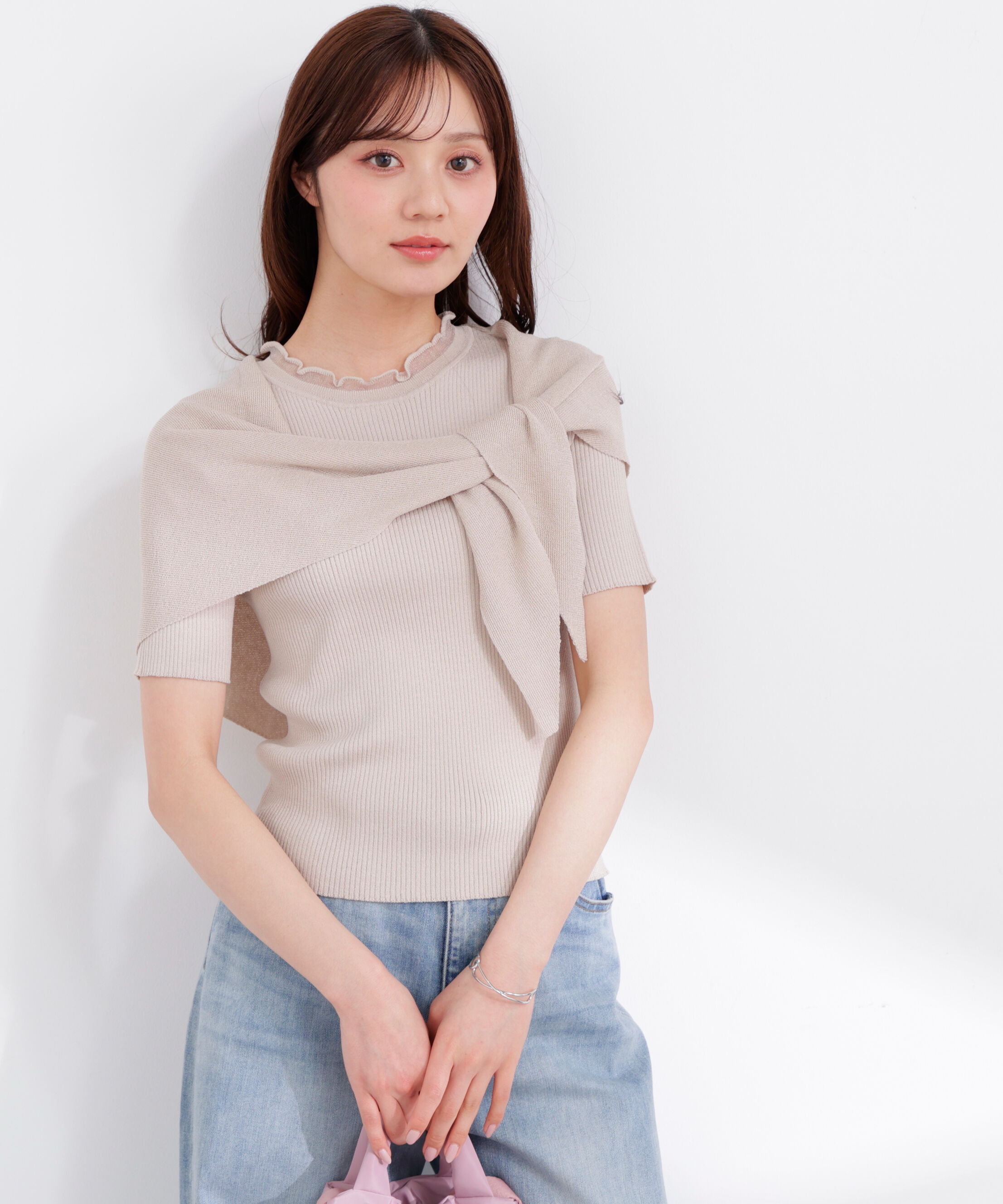 PROPORTION BODY DRESSING「トライアングルスカーフ付きニット 26SS」|ニット・セーター|