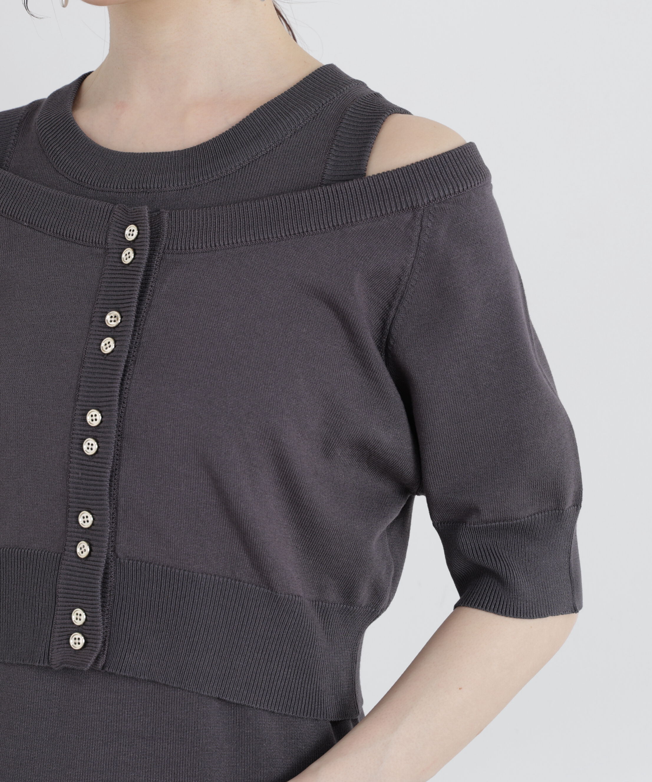 PROPORTION BODY DRESSING「＜中川紅葉さん着用＞ショートカーデレイヤードワンピース」|ワンピース|