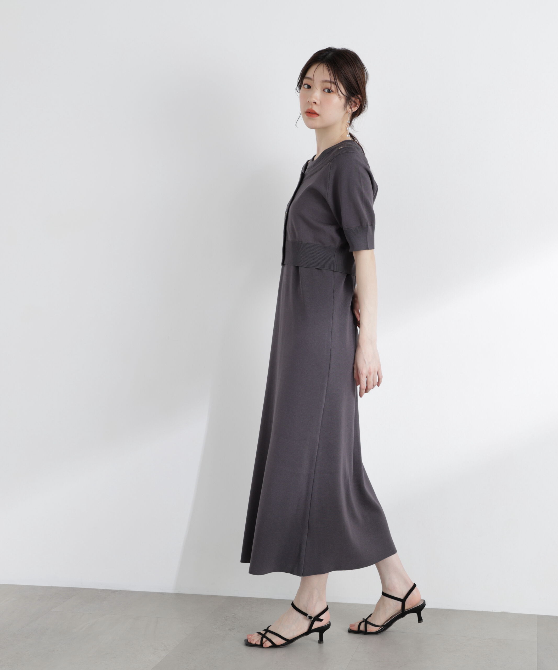 PROPORTION BODY DRESSING「＜中川紅葉さん着用＞ショートカーデレイヤードワンピース」|ワンピース|