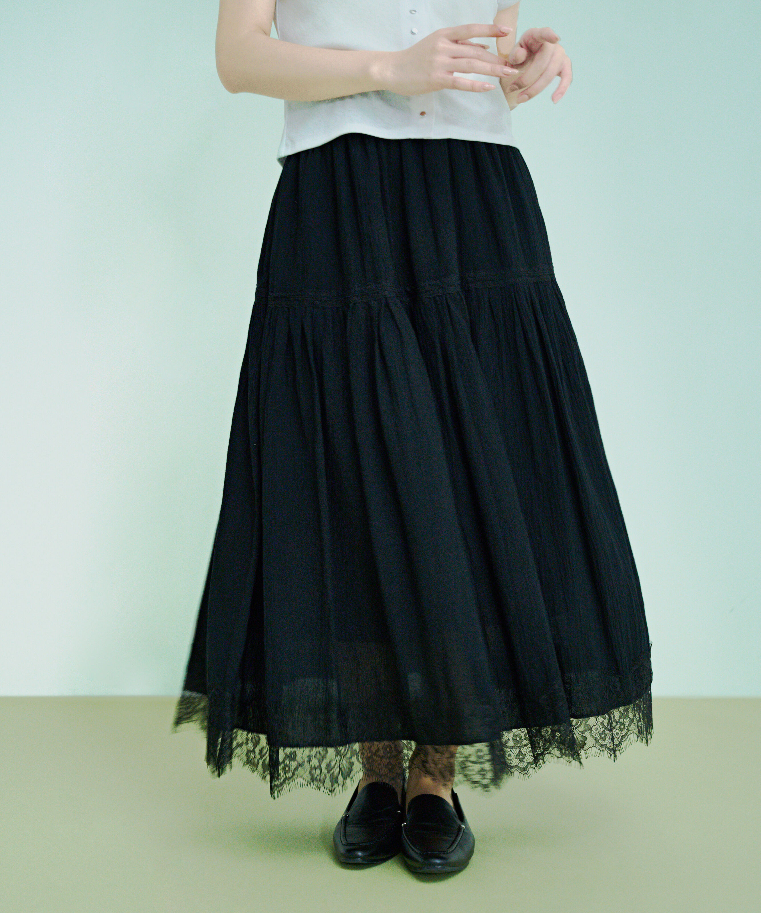 PROPORTION BODY DRESSING「レース切り替えティアードスカート」|スカート|