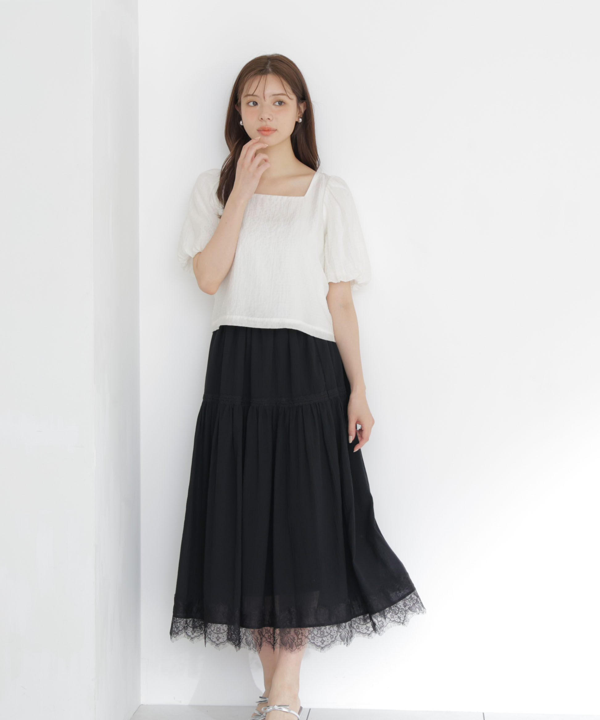 PROPORTION BODY DRESSING「レース切り替えティアードスカート」|スカート|