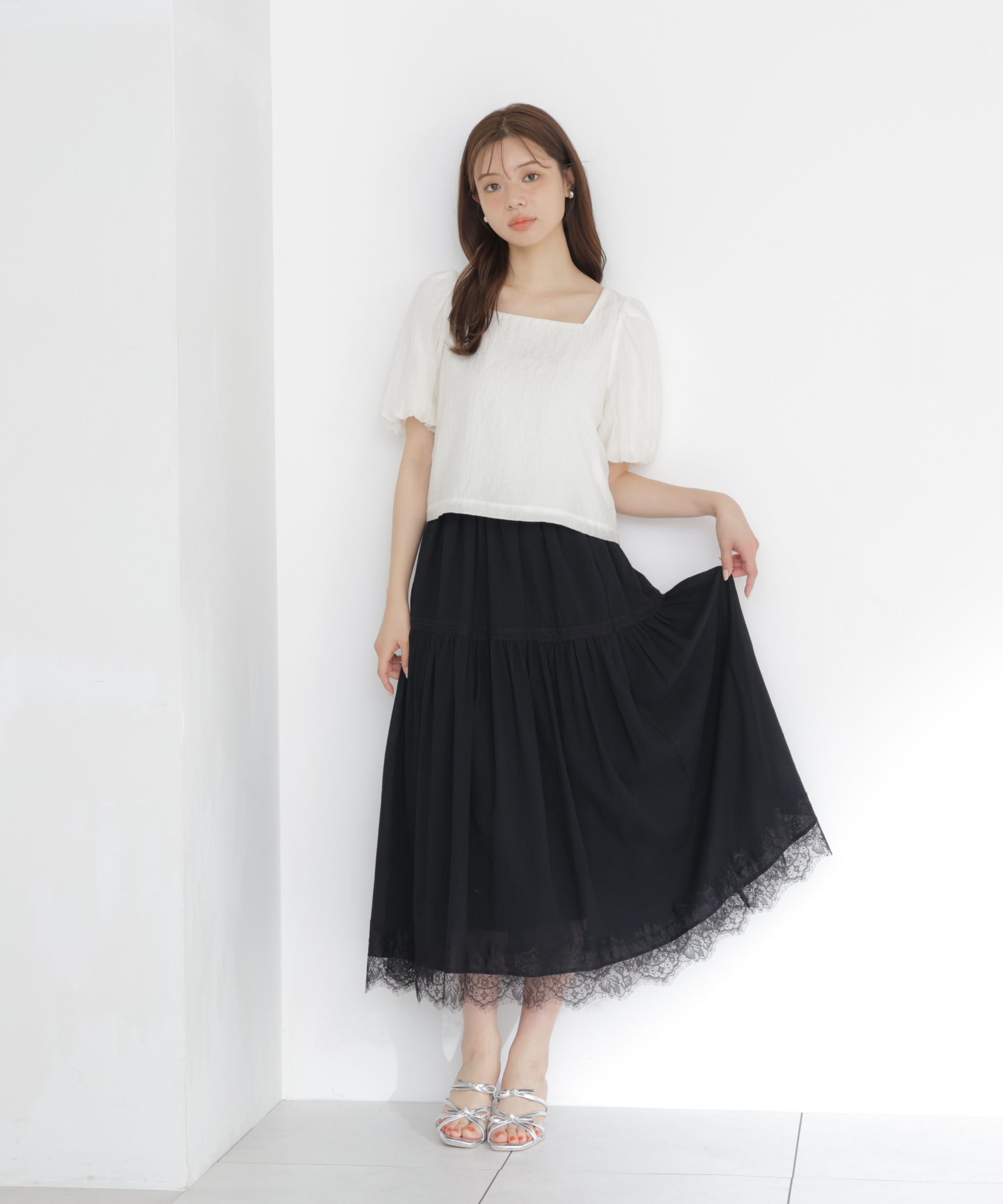 PROPORTION BODY DRESSING「レース切り替えティアードスカート」|スカート|
