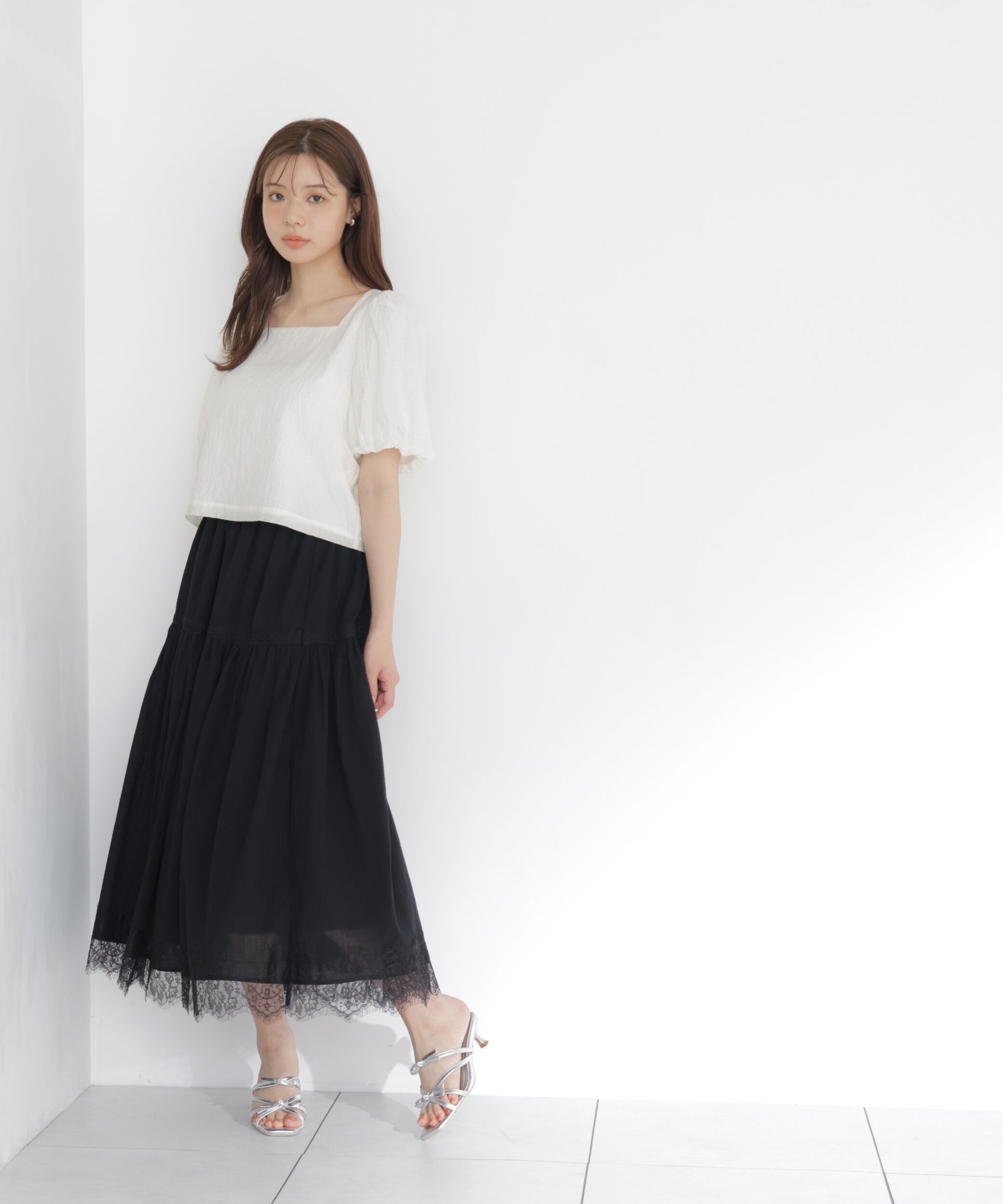 PROPORTION BODY DRESSING「レース切り替えティアードスカート」|スカート|