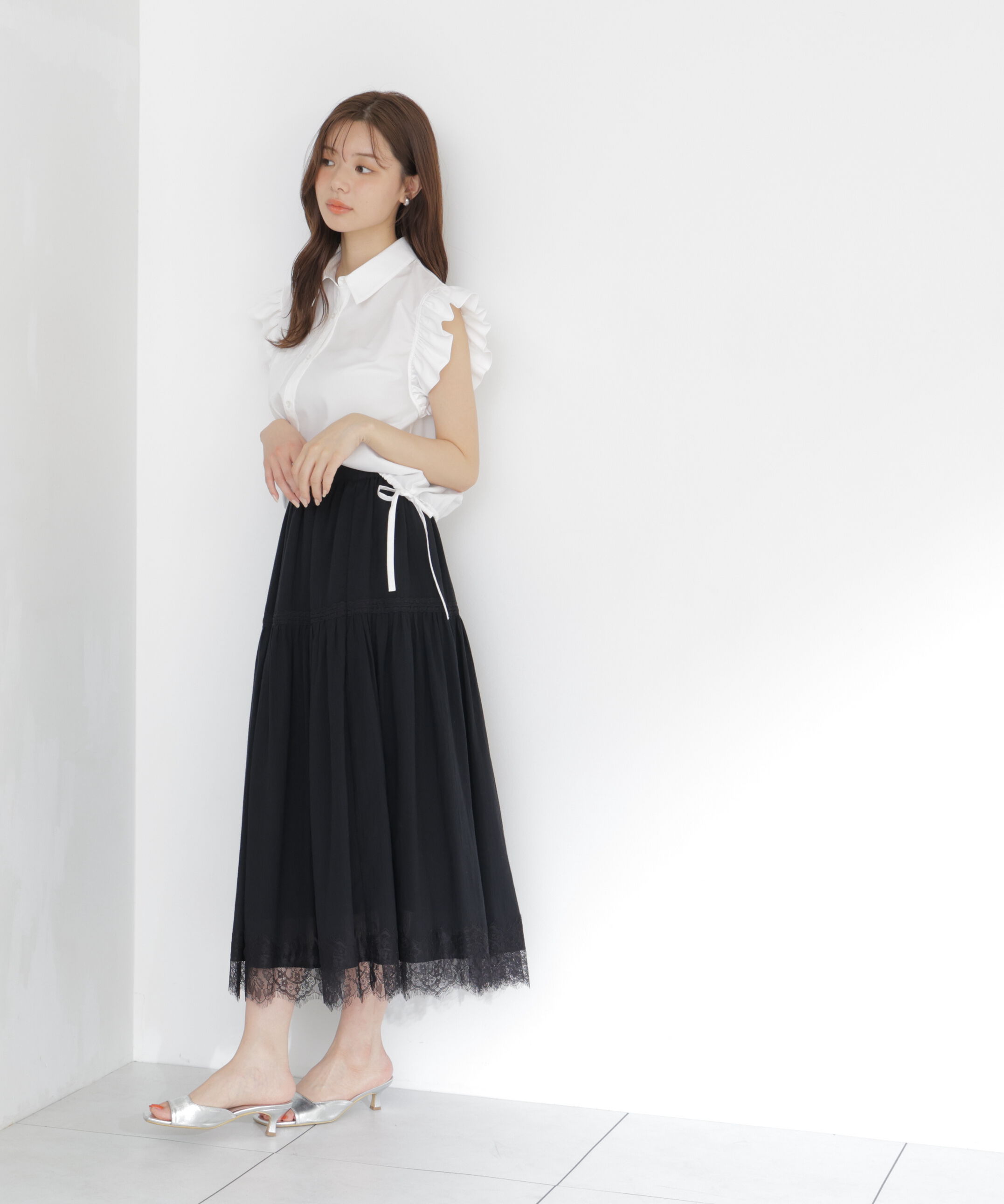 PROPORTION BODY DRESSING「レース切り替えティアードスカート」|スカート|
