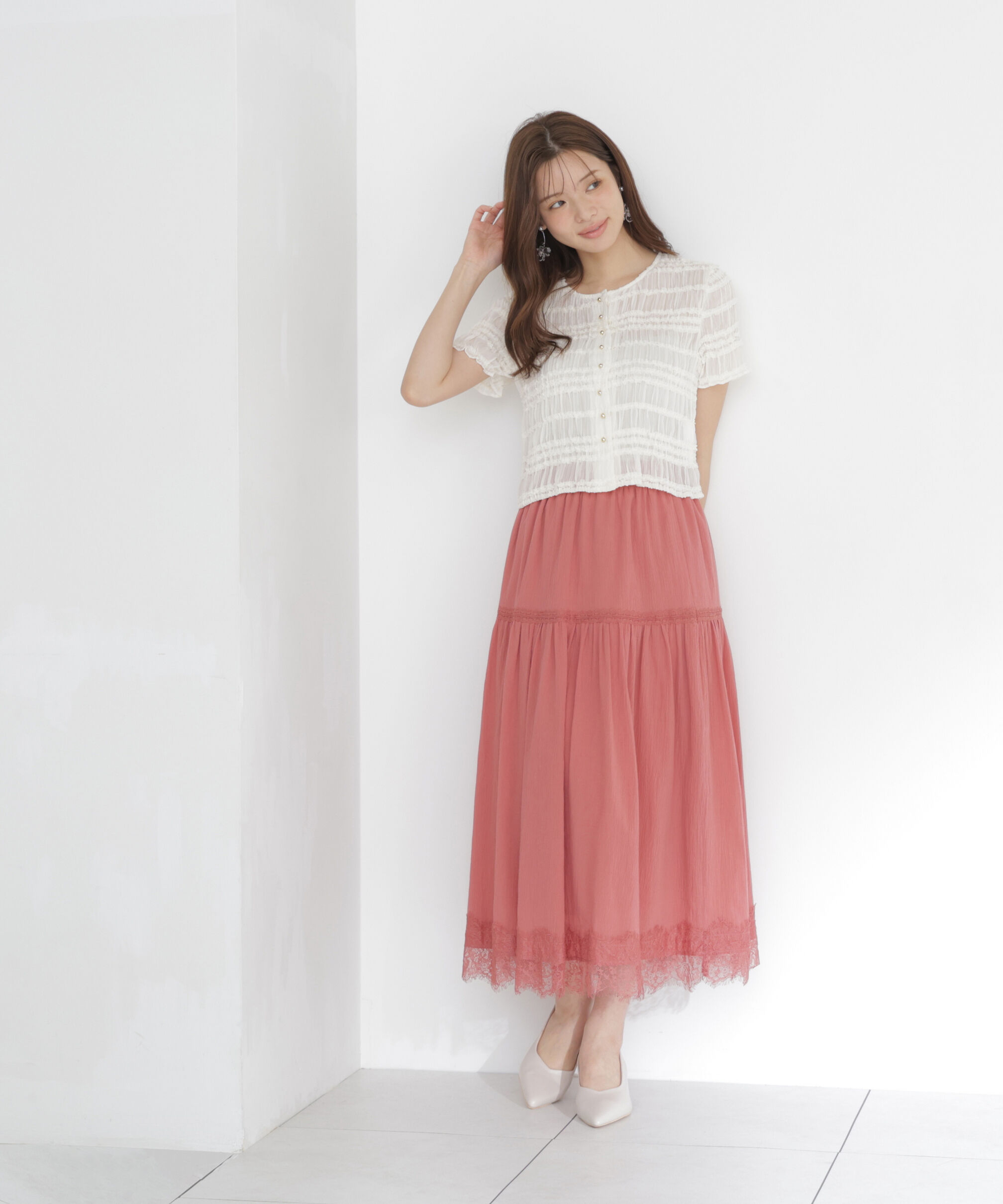 PROPORTION BODY DRESSING「レース切り替えティアードスカート」|スカート|