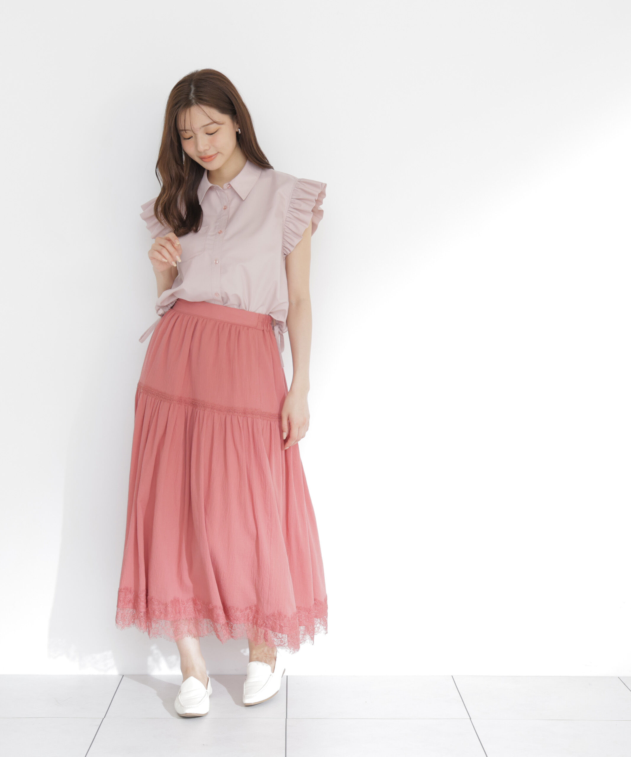 PROPORTION BODY DRESSING「レース切り替えティアードスカート」|スカート|