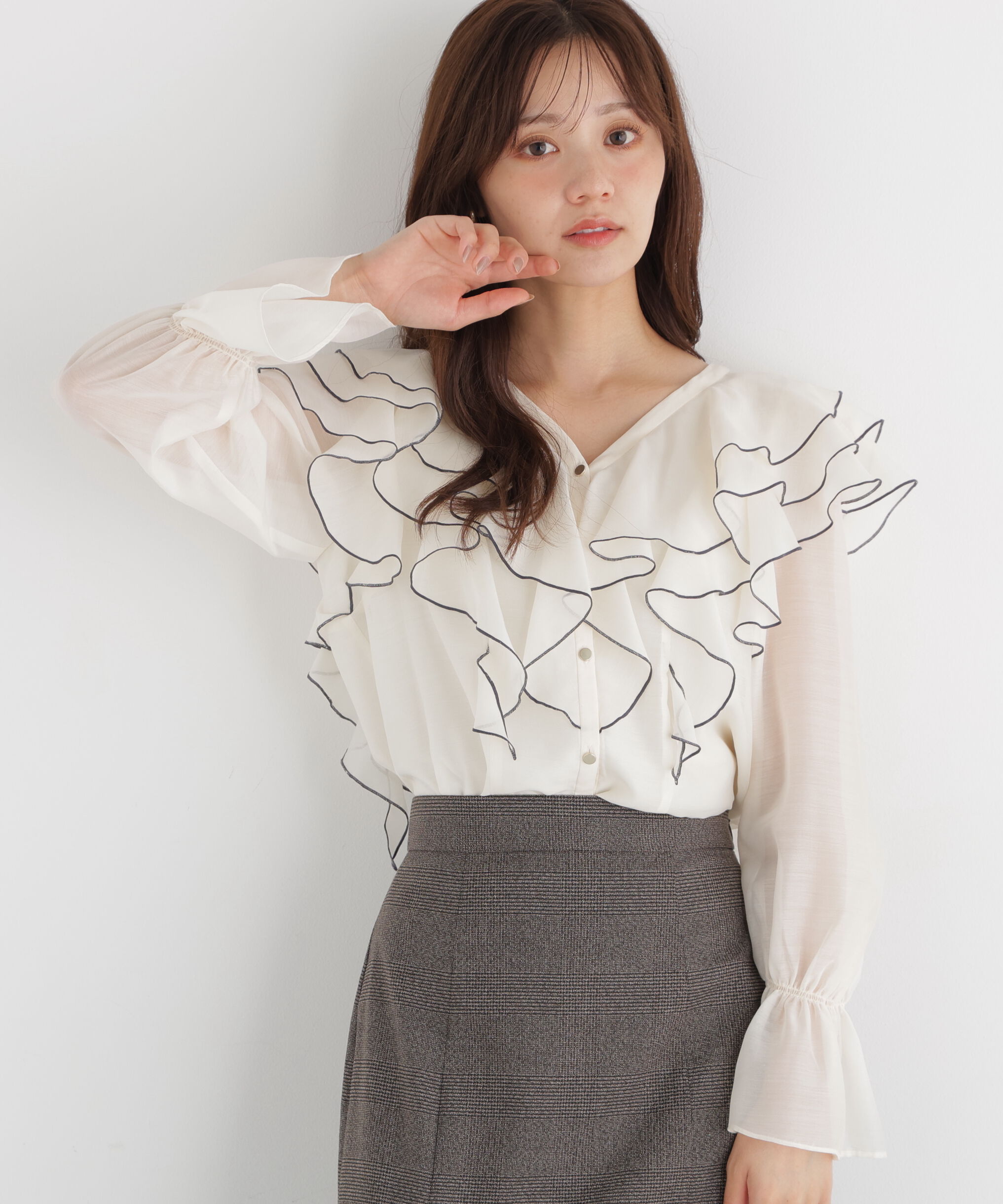 PROPORTION BODY DRESSING「ボリュームラッフルブラウス」|シャツ・ブラウス|
