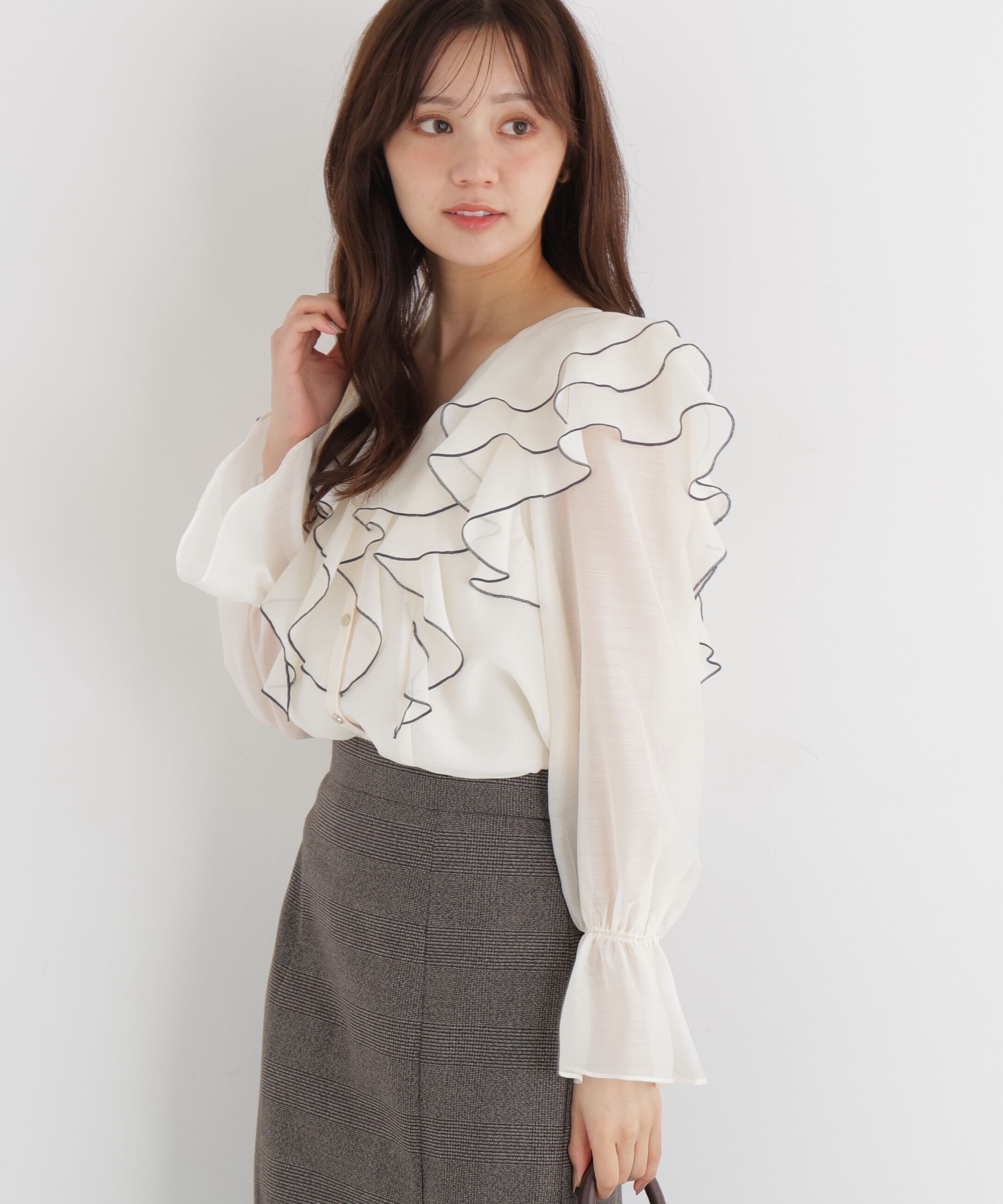 PROPORTION BODY DRESSING「ボリュームラッフルブラウス」|シャツ・ブラウス|