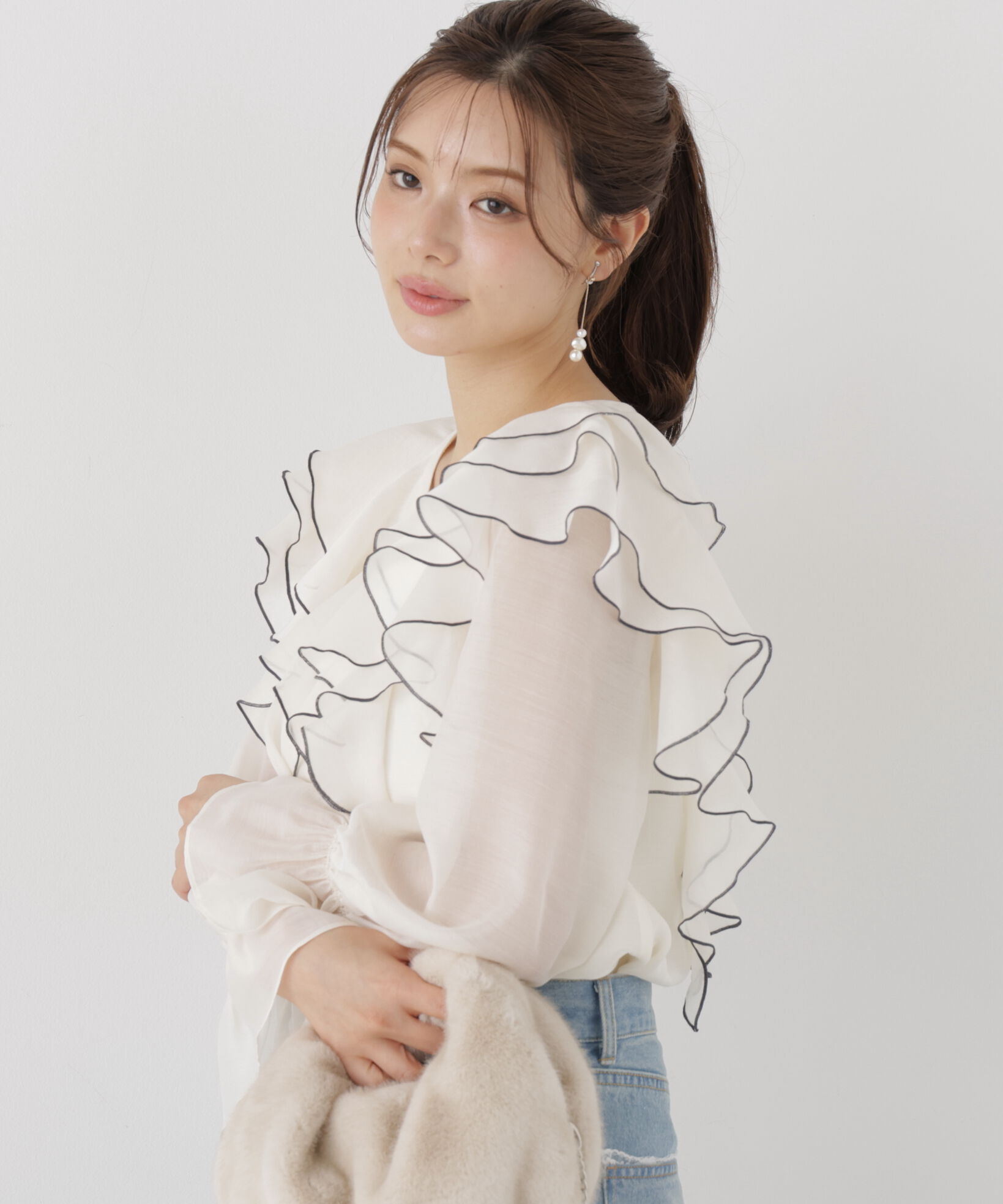 PROPORTION BODY DRESSING「ボリュームラッフルブラウス」|シャツ・ブラウス|