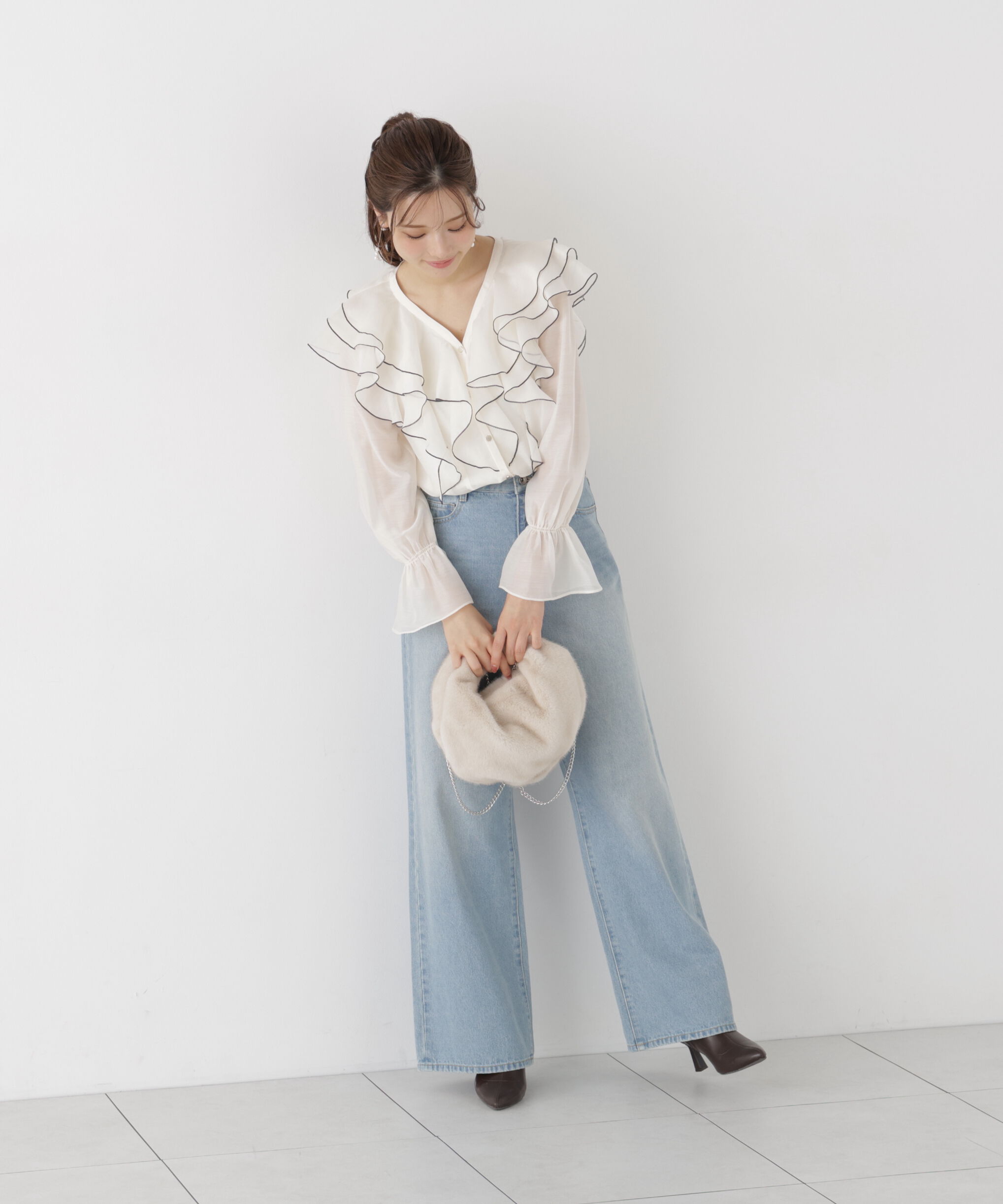 PROPORTION BODY DRESSING「ボリュームラッフルブラウス」|シャツ・ブラウス|