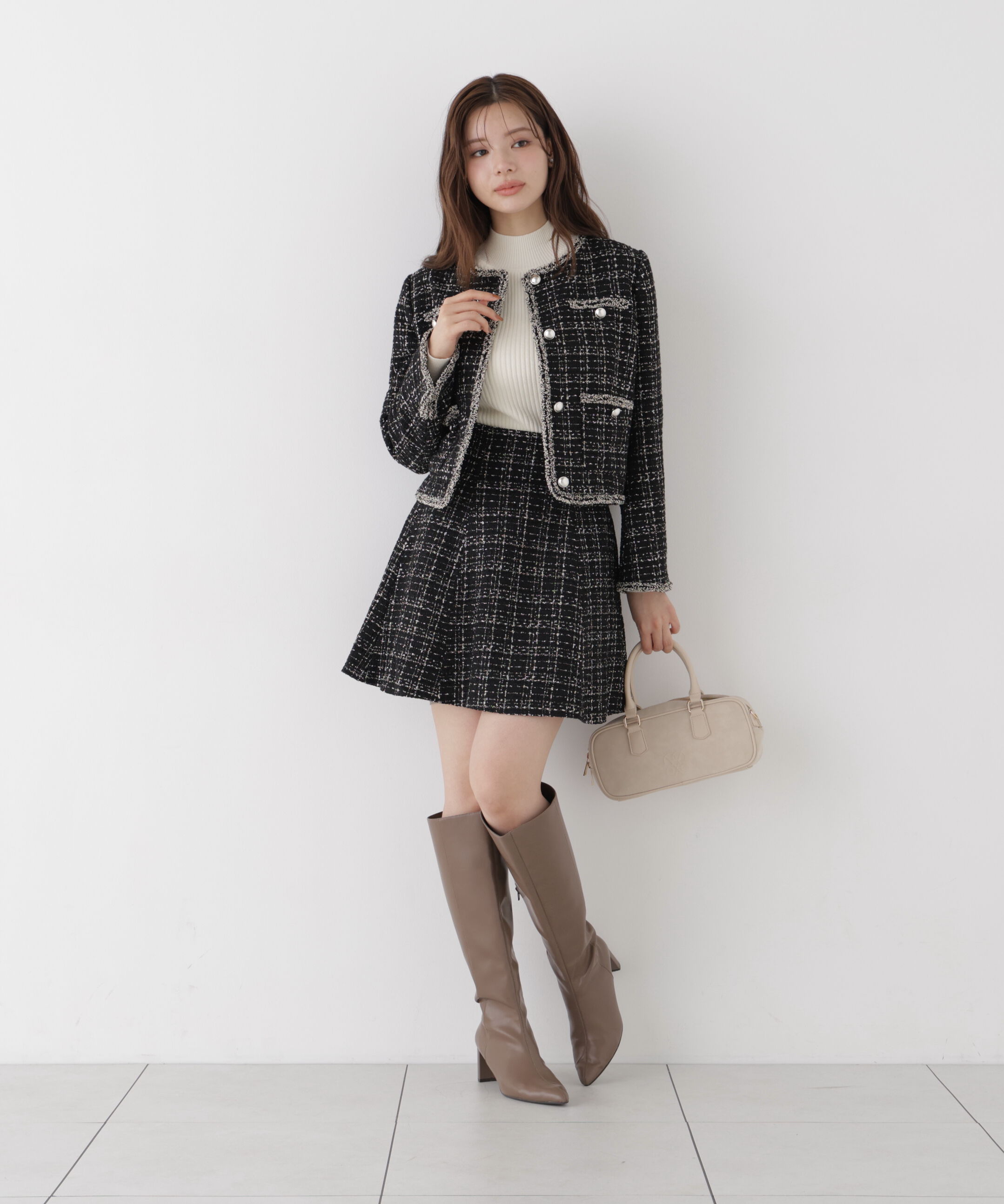 PROPORTION BODY DRESSING「ツイードミニフレアスカート」|スカート|