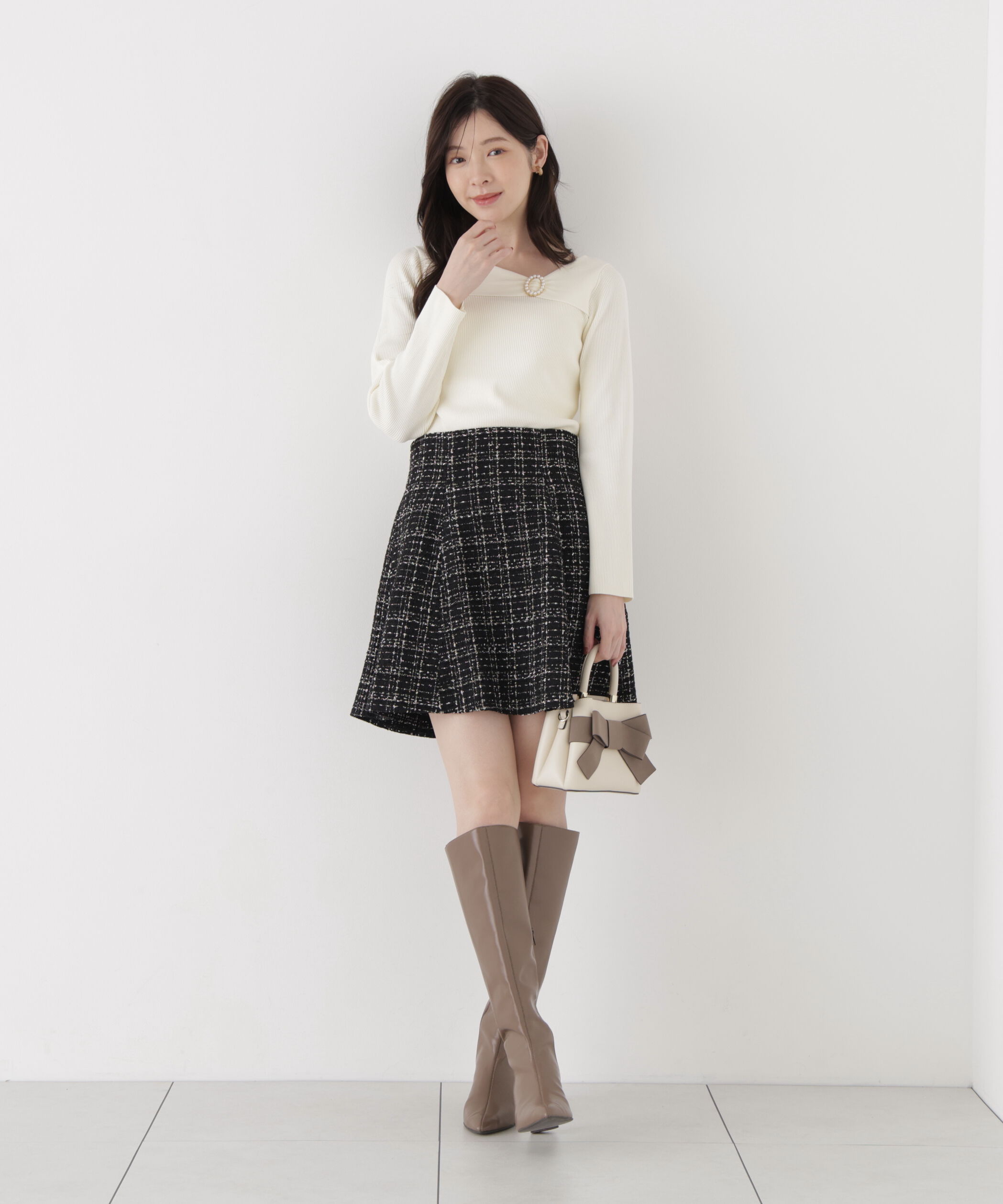 PROPORTION BODY DRESSING「ツイードミニフレアスカート」|スカート|