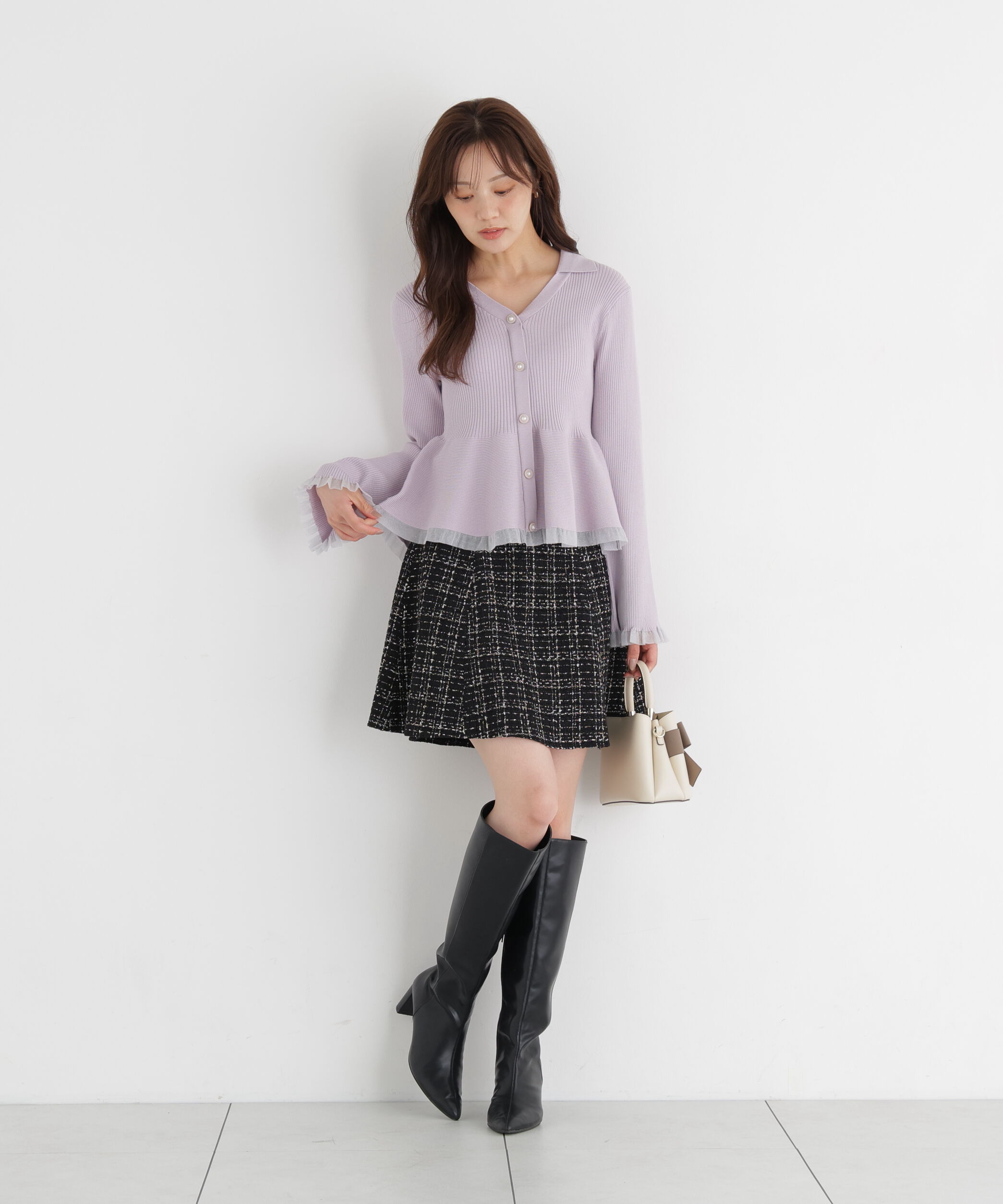 PROPORTION BODY DRESSING「ツイードミニフレアスカート」|スカート|