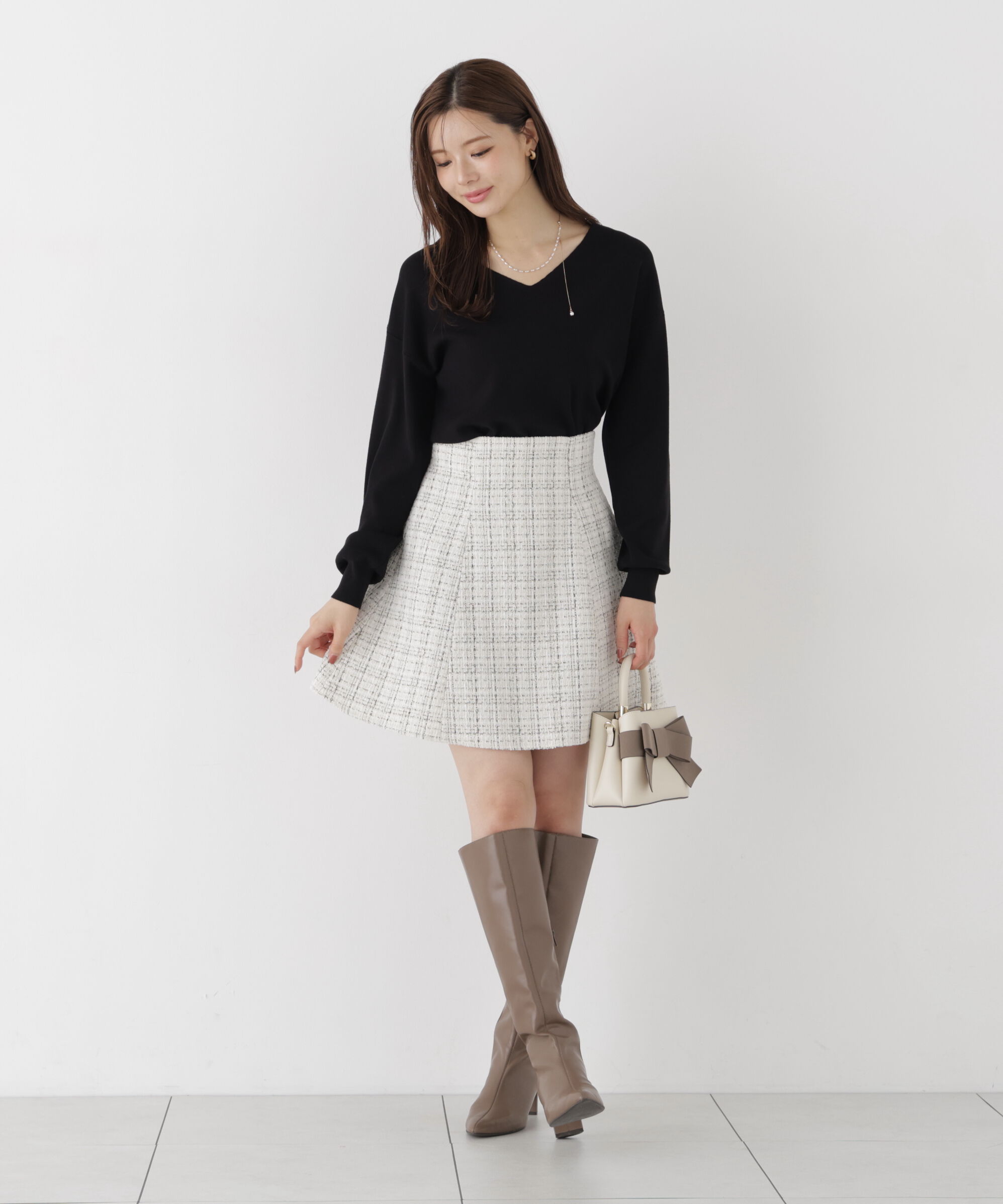 PROPORTION BODY DRESSING「ツイードミニフレアスカート」|スカート|