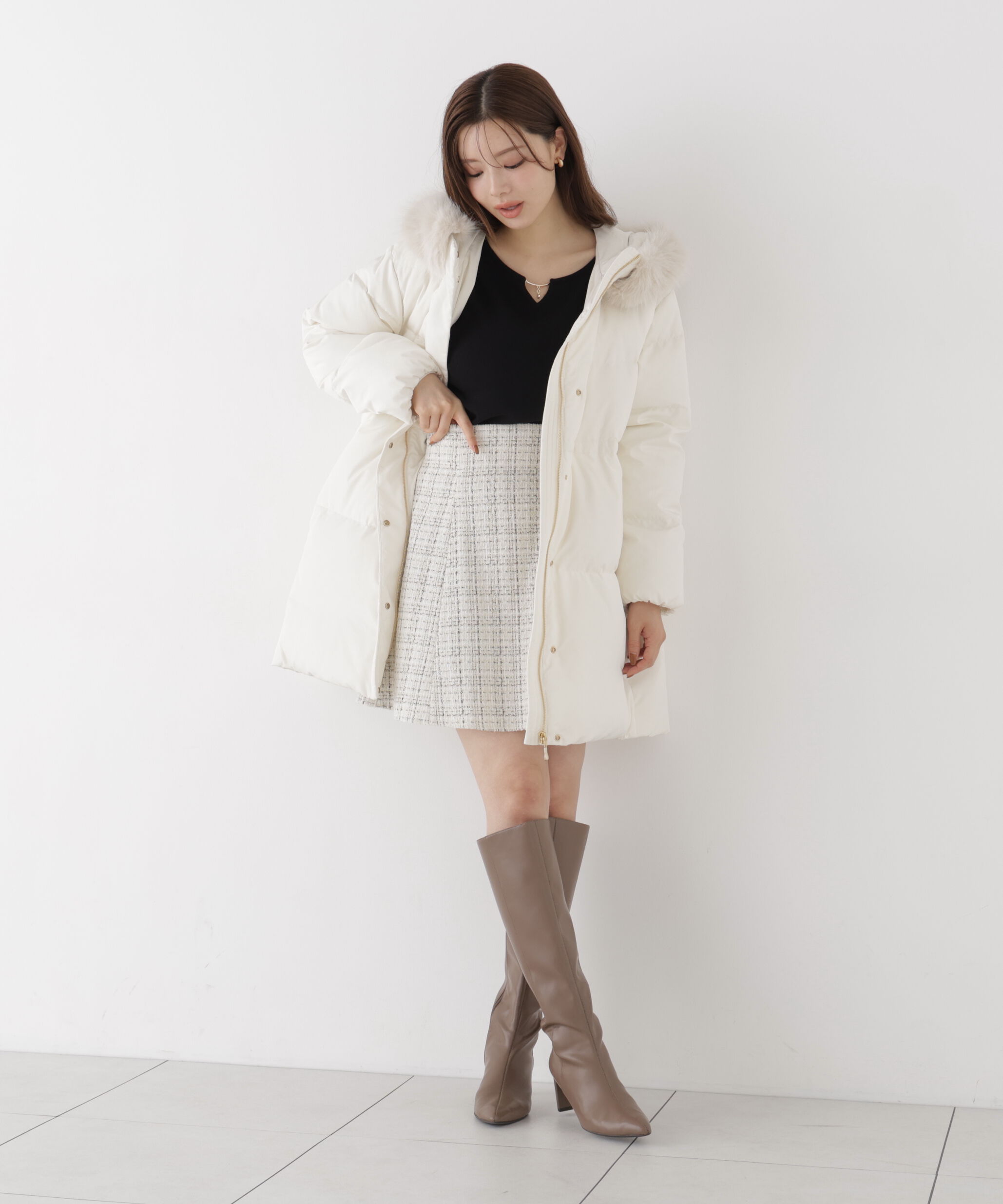 PROPORTION BODY DRESSING「ツイードミニフレアスカート」|スカート|