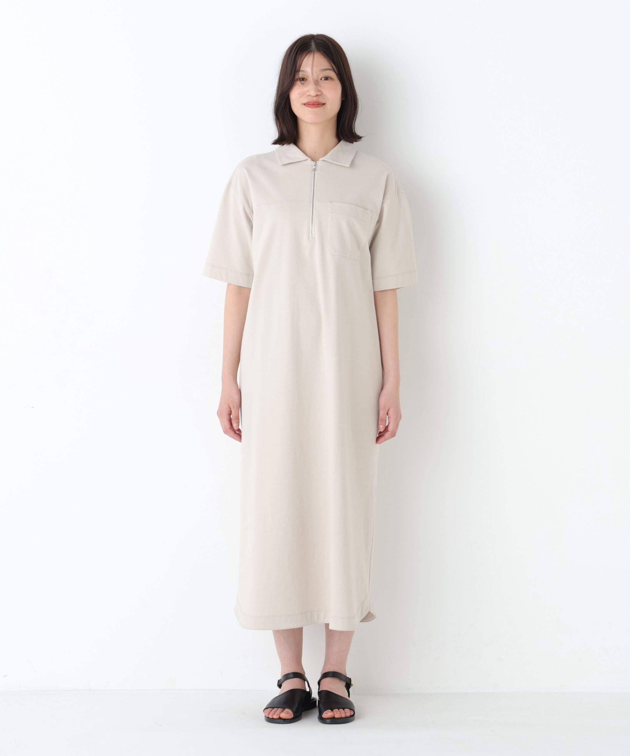  「◆ハーフジップカットソーワンピース」|ワンピース|