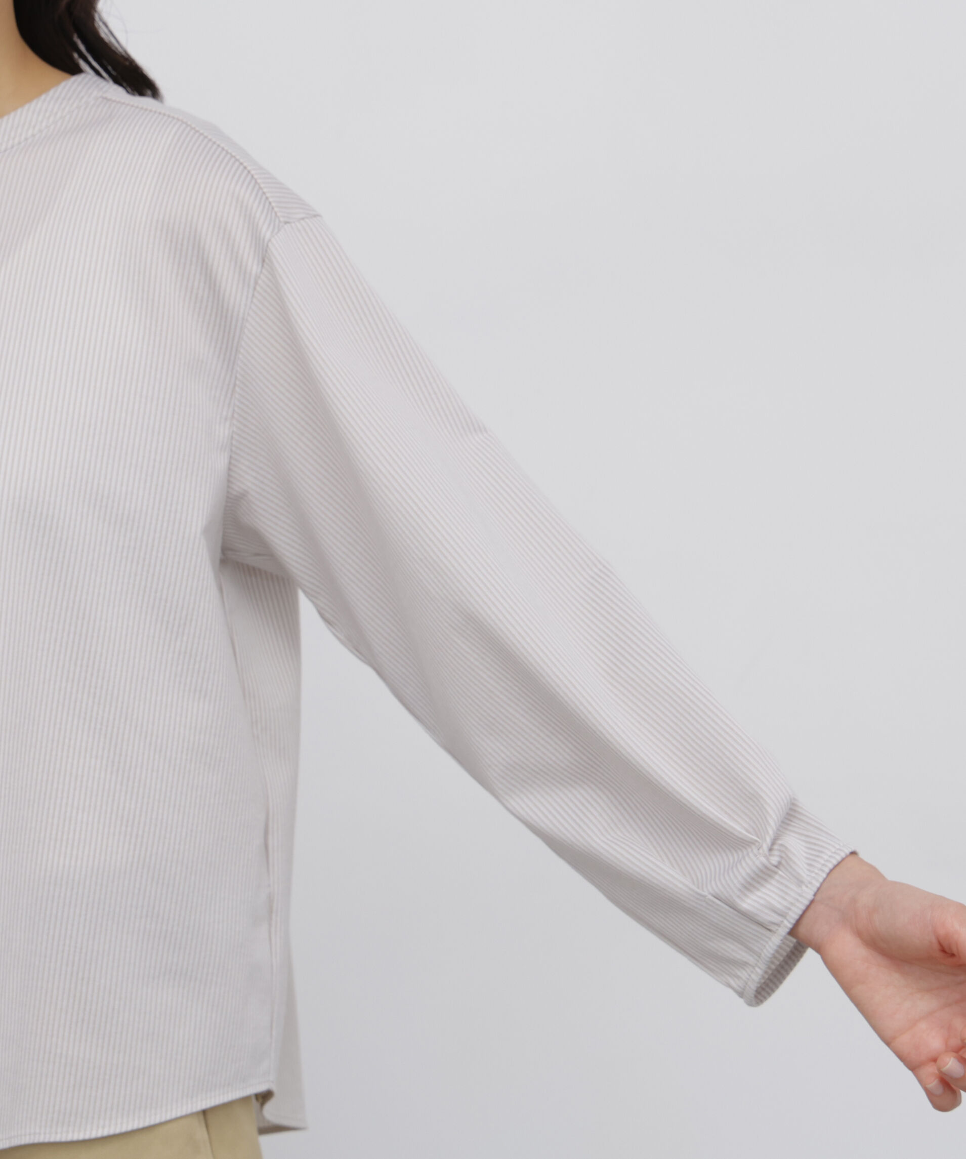  「◆《ジャージー素材》 トリコットカットソー釦ブラウス」|Tシャツ・カットソー|