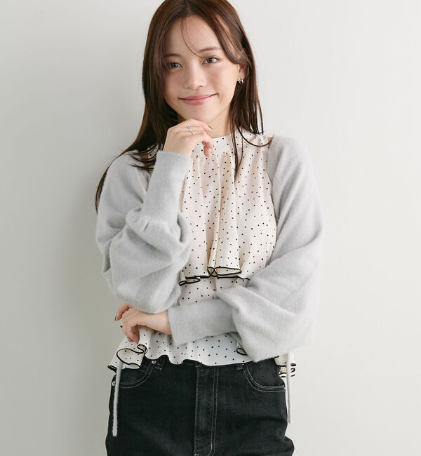archives「アメスリフリルブラウス&times;ニットボレロＳＥＴ」|カーディガン|GRAY