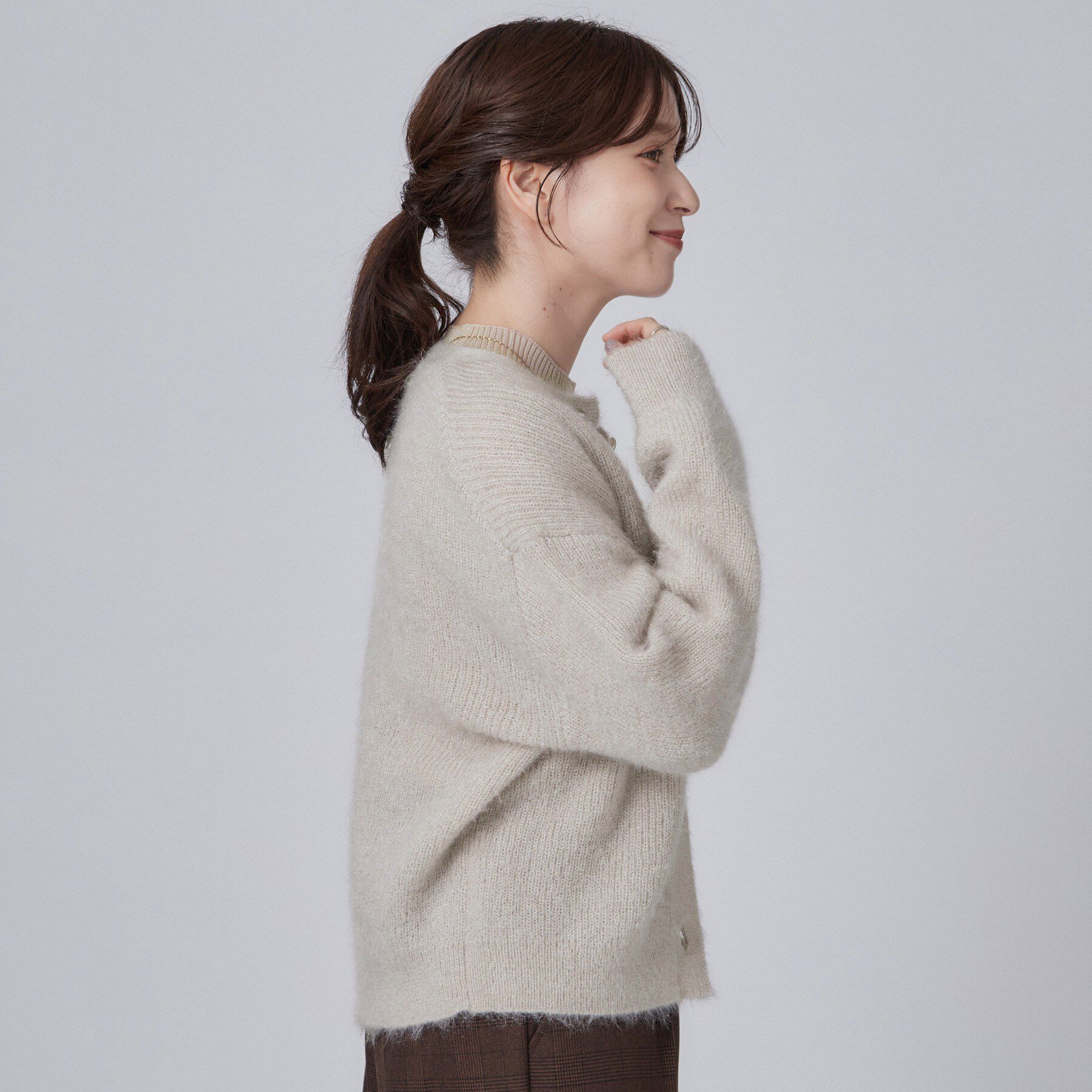 SHOO･LA･RUE「【S-LL】ゆるもこ シャギーニットカーディガン」|カーディガン|