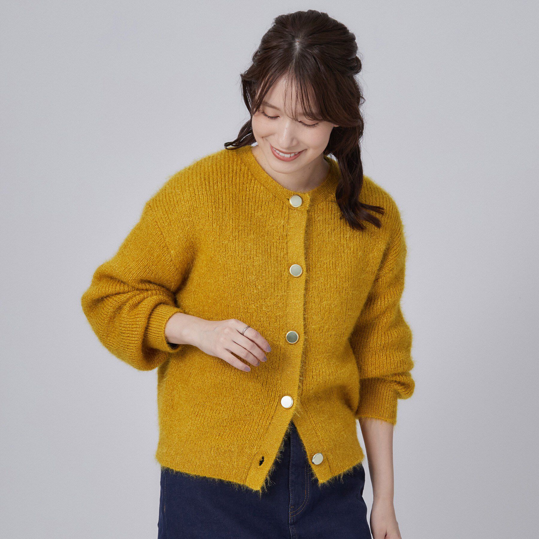 SHOO･LA･RUE「【S-LL】ゆるもこ シャギーニットカーディガン」|カーディガン|