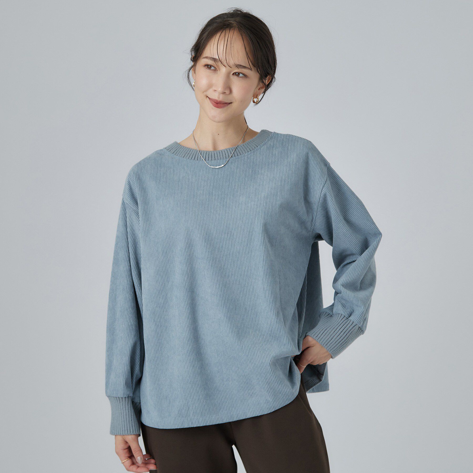 SHOO･LA･RUE「コーデの幅が広がる！コーデュロイ2WAYプルオーバー」|Tシャツ・カットソー|