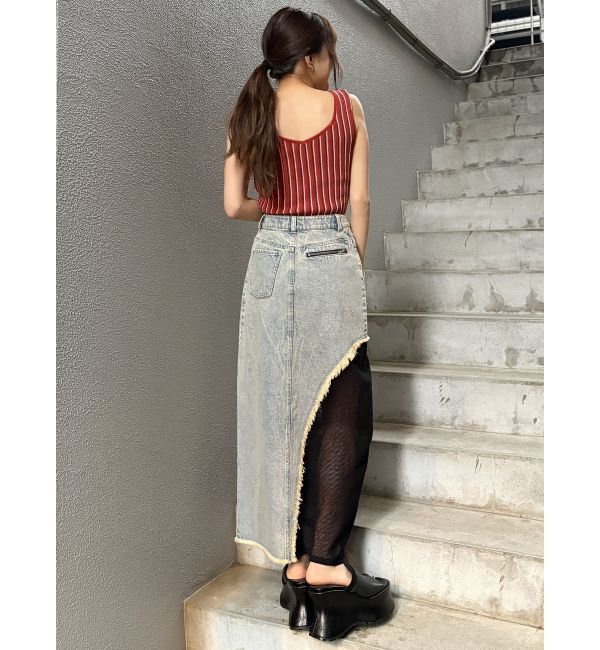 MURUA「メッシュスウィッチデニムスカート」|スカート|