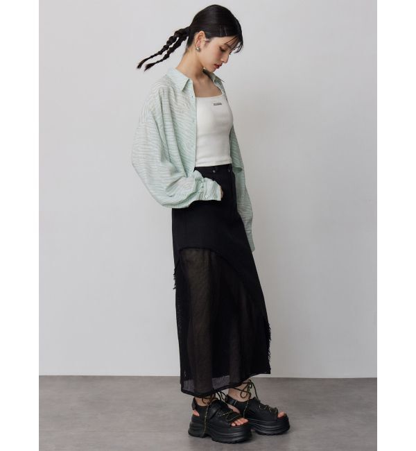 MURUA「メッシュスウィッチデニムスカート」|スカート|