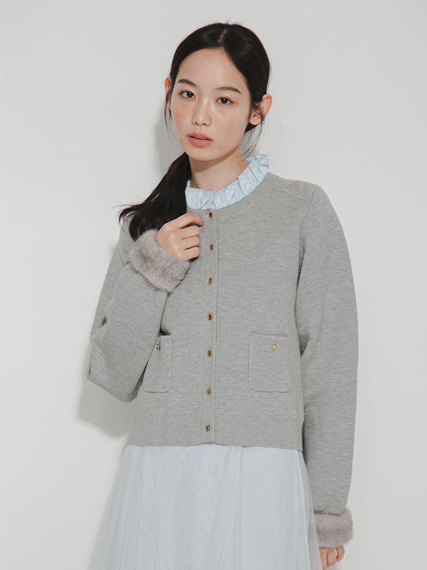 FURFUR「2WAYエコファーカフスカーディガン」|カーディガン|