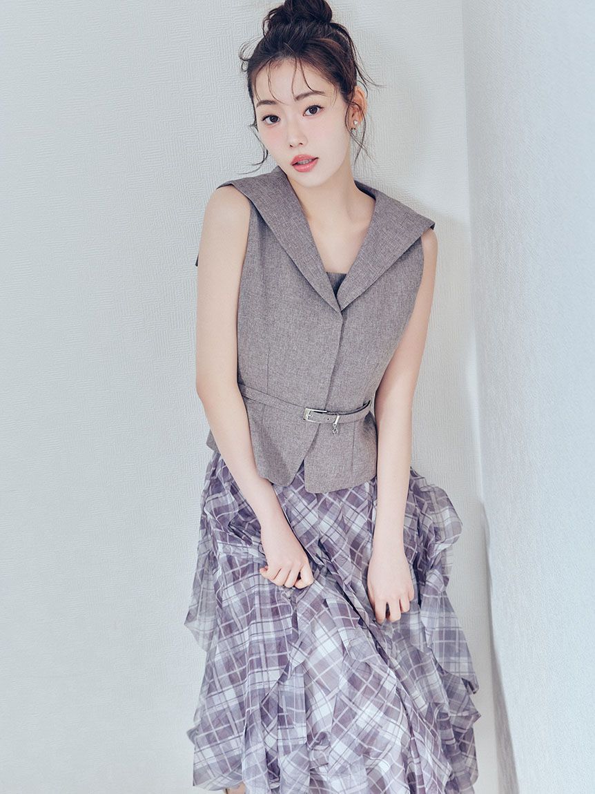CELFORD「【洗える】チュールラッフルスカート」|スカート|GRY