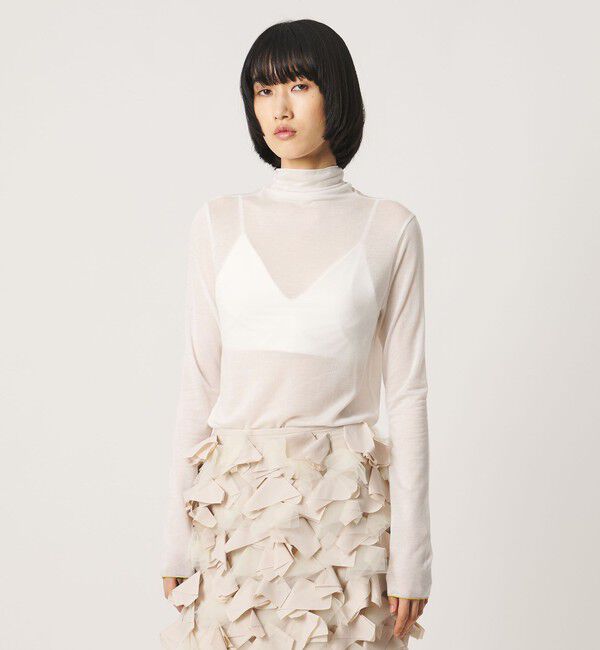 AEWEN MATOPH「＜AEWEN MATOPH＞シアー ハイネック カットソー」|Tシャツ・カットソー|OFF WHITE