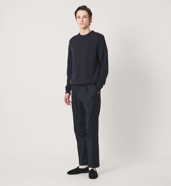 UNITED ARROWS「サイドシャーリング 1プリーツ スリムテーパード スラックス ヨコストレッチ」|スラックス|