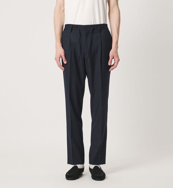 UNITED ARROWS「サイドシャーリング 1プリーツ スリムテーパード スラックス ヨコストレッチ」|スラックス|
