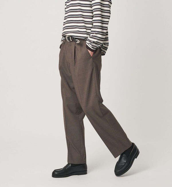 BEAUTY&YOUTH UNITED ARROWS「ウールブレンド 1プリーツ テーパード スラックス NO.9 ウォッシャブル」|チノ|