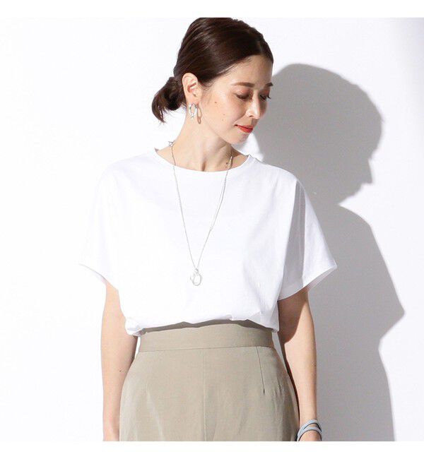 BEAMS SELECTION for WOMEN「ATON / スビンコットン キャップスリーブ Tシャツ」|Tシャツ・カットソー|