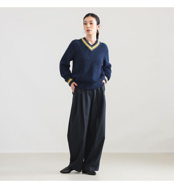 BEAMS SELECTION for WOMEN「SLOANE / 5ゲージ チルデン Vネック ロングスリーブ ニット」|ニット・セーター|