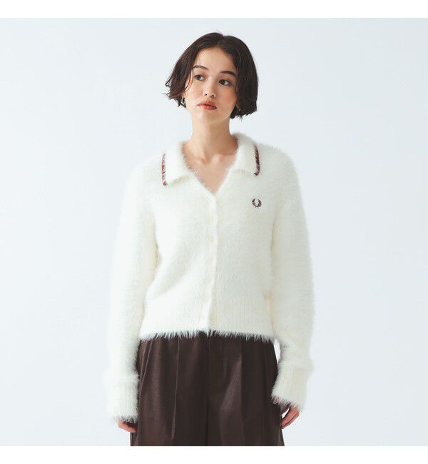 Ray BEAMS 「【別注】FRED PERRY / フラッフィー ニット カーディガン」|カーディガン|SNOW_WHITE