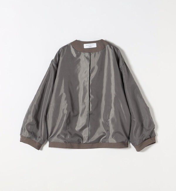 SHIPS any「〈洗濯機可能〉ダブルクロス ノーカラー ジップ ブルゾン［NAVY BLUE］」|ノーカラージャケット|