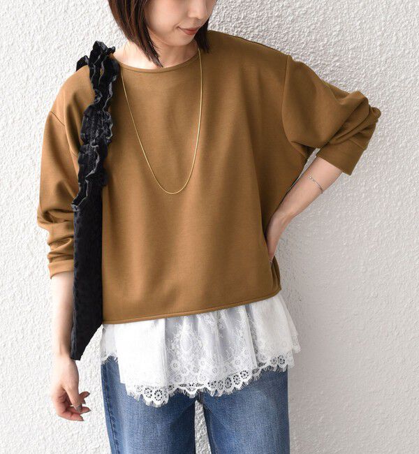 SHIPS Colors 「〈手洗い可能〉レースタンクトップ セット プルオーバー◇」|Tシャツ・カットソー|