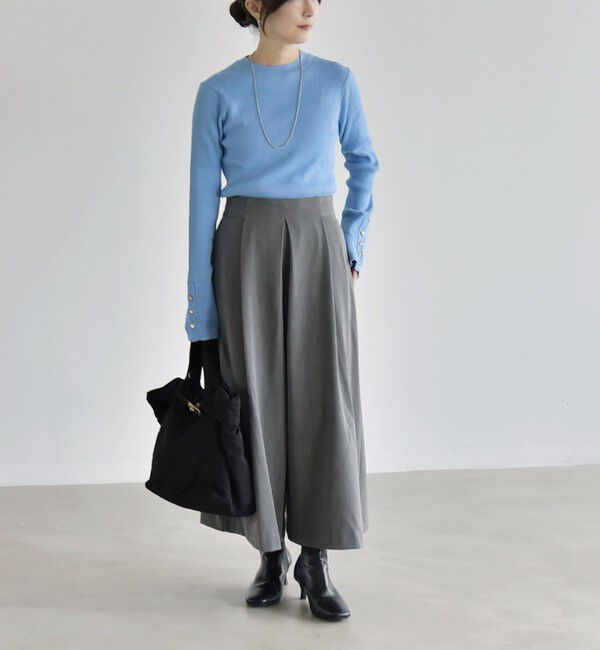 quaranciel「《予約》〈洗濯機可能〉裏起毛 シアバター タック Aライン キュロット パンツ」|その他|