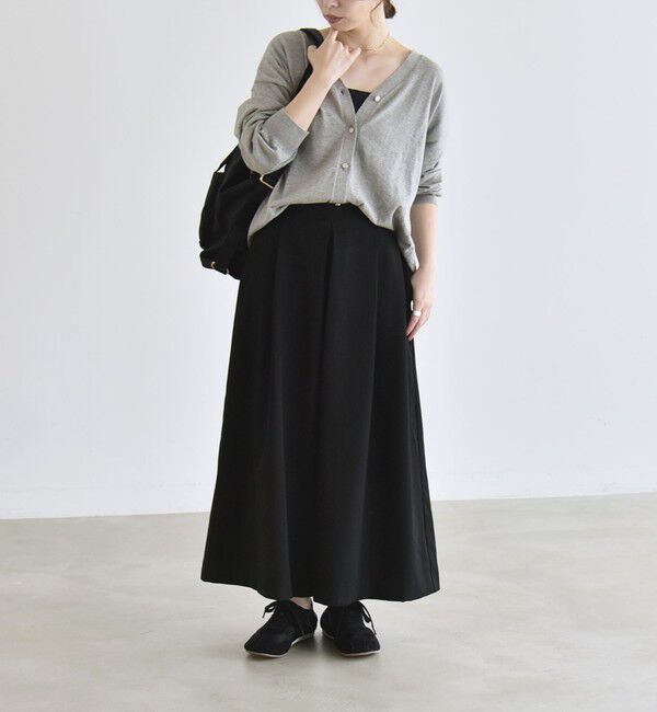 quaranciel「《予約》〈洗濯機可能〉裏起毛 シアバター タック Aライン キュロット パンツ」|その他|