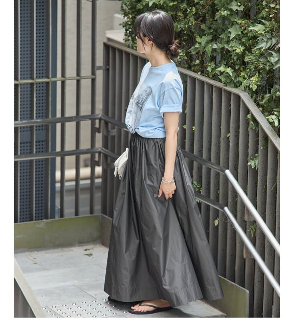IENA「《一部カラー店舗限定》シャンブレータフタギャザースカート」|スカート|