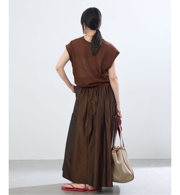 IENA「《一部カラー店舗限定》シャンブレータフタギャザースカート」|スカート|