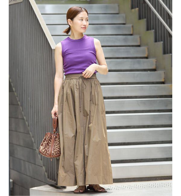 IENA「《一部カラー店舗限定》シャンブレータフタギャザースカート」|スカート|