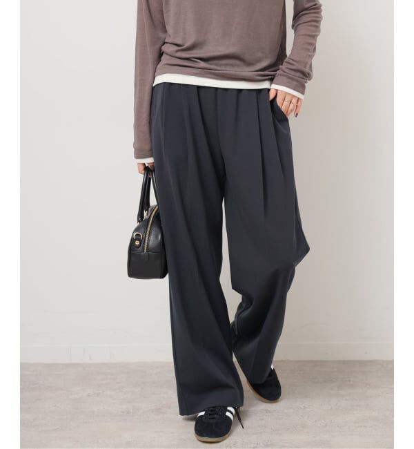 JOURNAL STANDARD relume「《WEB限定追加》スムースフレアタックパンツ」|スラックス|ネイビー