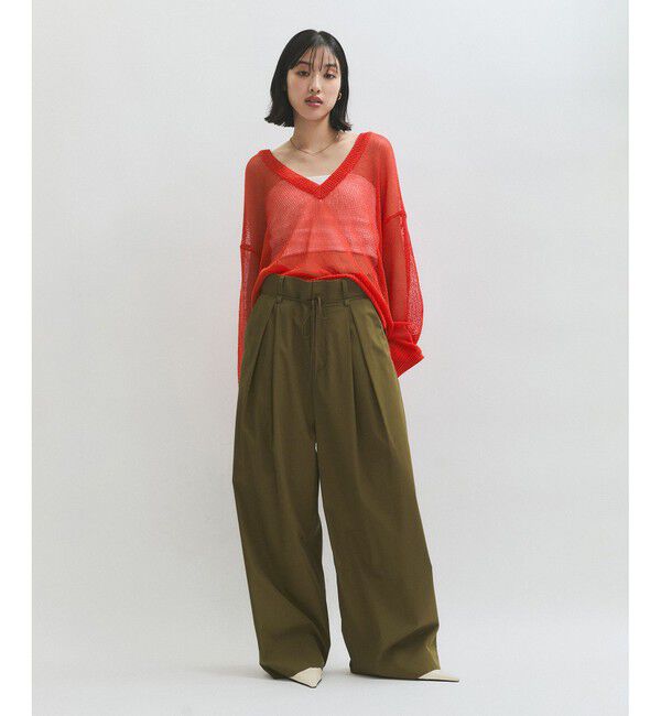 ADAM ET ROPE'「シアーVネックトップス」|Tシャツ・カットソー|