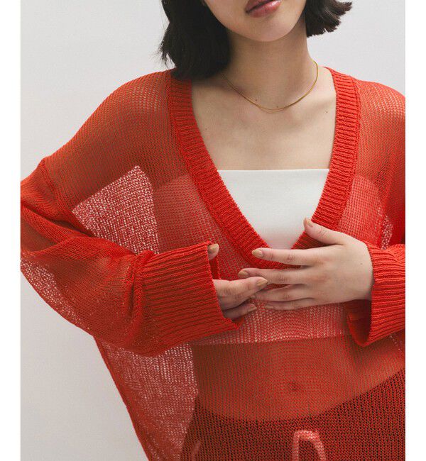 ADAM ET ROPE'「シアーVネックトップス」|Tシャツ・カットソー|